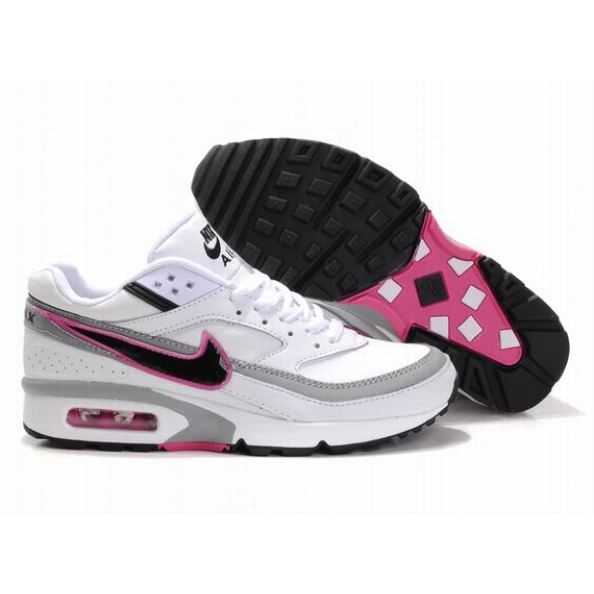 Nike Air Max Classic BW GS Womens White Wolf Grey Black Flash Lime [airmaxes22918] - $54.16 